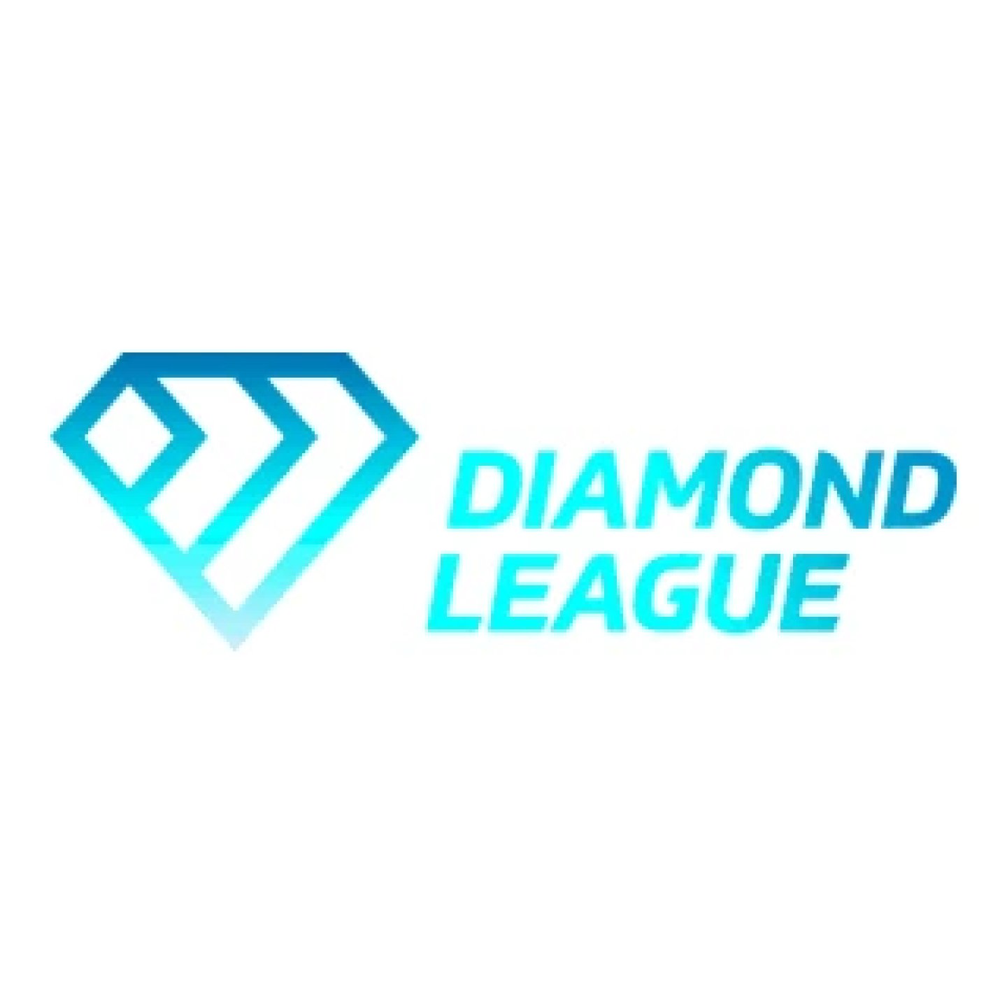 Diamond League logo with a blue gradient diamond shape and cyan text on a white background